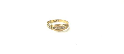 Ladies 18ct gold diamond set ring, total weight 2.4grams, ring size n/o