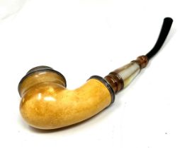 .925 silver banded mop smoking pipe