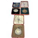 3 x Bronze Sterling Silver Mappin & Webb Shirehorse Medals Boxed