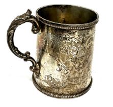 Victorian silver christening mug London silver hallmarks measures approx height 8.5cm base