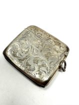 large size antique silver vesta case Birmingham silver hallmarks measures approx 5.5cm by 5.6cm