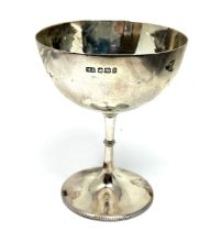 Antique silver chalice Sheffield silver hallmarks measures approx height 11cm bowls diameter 9cm