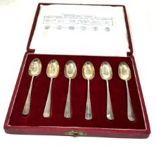 Boxed set of silver tea spoons the british hallmarks