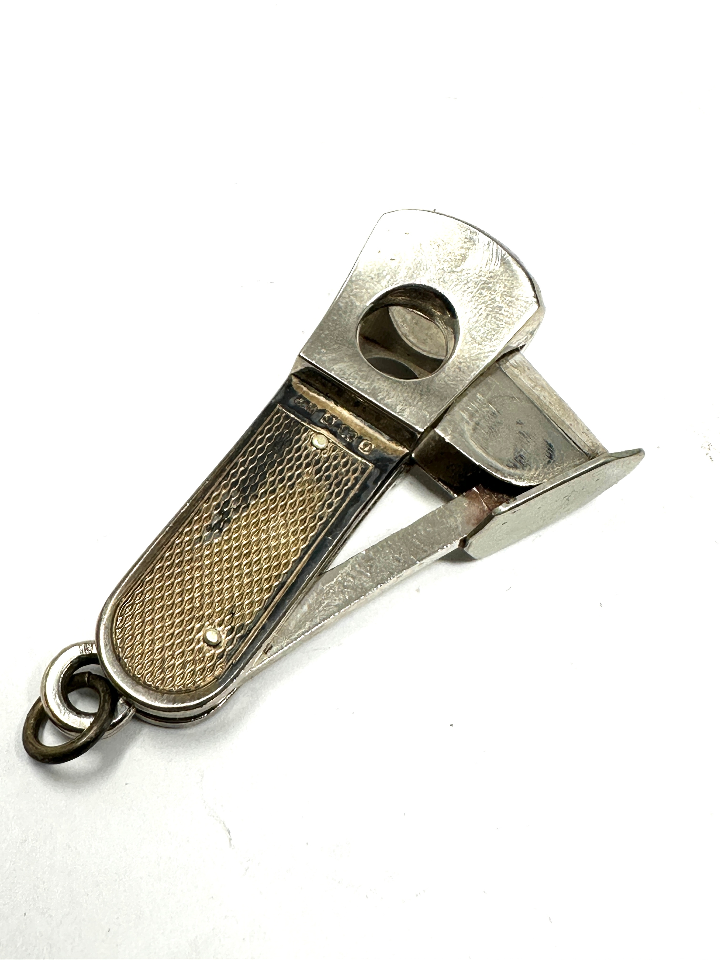 Vintage silver hallmarked cigar cutter - Image 3 of 4