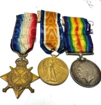 WW1 1914-15 Star Trio & Original Ribbons to 28743 pte p bibby east lancs .r south lanc on pair