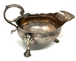 1767 Georgian silver gravy boat London silver hallmarks