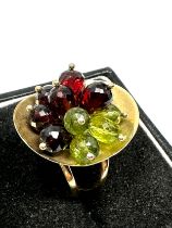 14ct gold garnet designer ring names splendori italy weight 6.5g