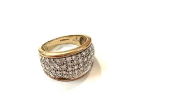 Ladies 9ct gold diamond dress ring, ring size approximately M, total weight 4.5 grams