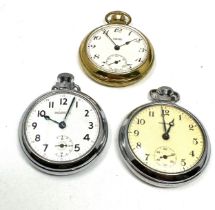 x 3 smiths & ingersoll vintage gents pocket watches hand-wind working