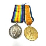 WW1 Medal Pair & Original Ribbons Named 201574 Pte. C.E Jones South Lancs