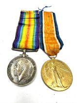 WW1 Medal Pair & Original Ribbons Named 201574 Pte. C.E Jones South Lancs