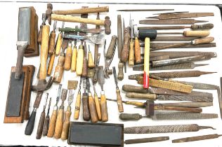 Large selection of vintage chisels and files