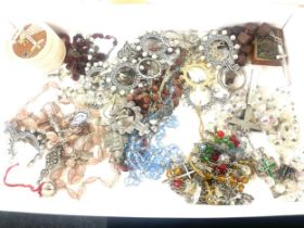 Selection of assorted religious costume jewellery
