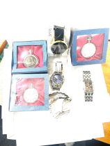 Selection of pocket and wrist watches includes sekonda, accurist, quartz etc