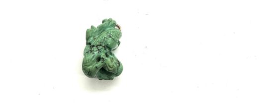 Chinese carved turquoise dragon pendant possibly 19th century