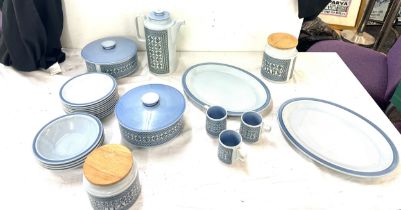 Selection of Hornsea pottery tapestry design to include tureens, meat plates, sugar jar etc