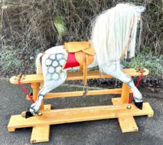 Wooden vintage rocking horse, approximate measurements: Height 43 inches, Length 51 inches, Depth 18