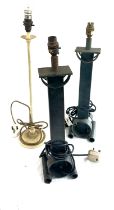 Pair of metal lamps plus one other, all untested