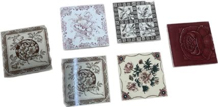 Selection of 6 vintage and later tiles, each measures approximately 6 inches square