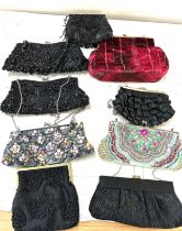 Selection of 9 ladies evening bags