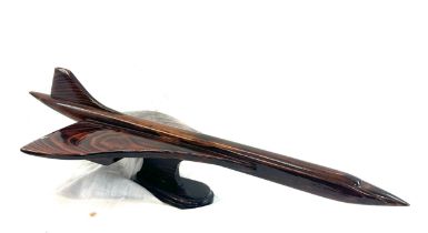 Large wooden Concorde, length 28 inches, width 13 inches