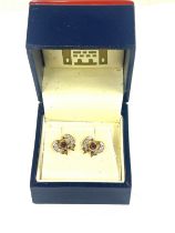 9ct gold diamond and ruby earrings from Westminster Abbey