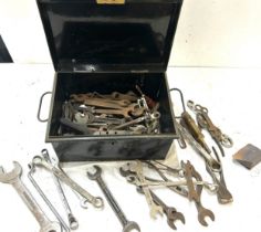 Selection of metal spanners in a metal storage box