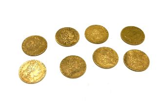 Selection of vintage 1701 Georgivs gaming tokens