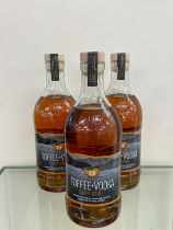 3 bottles of new and sealed Kin Vodka Toffee Vodka Spirit Drink 20.3% ABV- Vanilla and Toffee