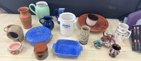 Large selection of miscellaneous pottery includes denby, stone ware, mcdougalls flour etc