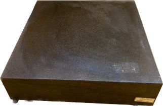 Granite Chronos engineering block, approximate measurements: 16 inches square, 4 Inches tall
