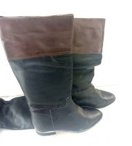 12 Pairs of ladies mid length brown leather boots size 38