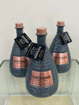 3 bottles of new and sealed Sixtowns Staffordshire London Dry Gin | 70cl Bottle | Premium British