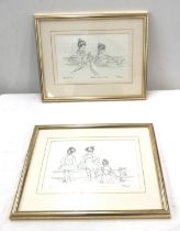 Pair of Steve O'Connell limited edition pencil sketch prints 4846 out of 5000 measures approx 11