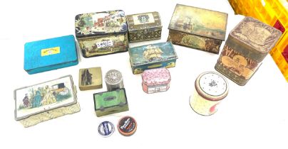 Quantity of vintage advertising tins