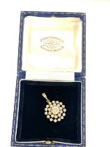 14ct white gold pendant set with white stones, diameter 1.8cm, approximate weight 3.9g