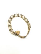 9ct gold gate bracelet with heart clasp total weight 4.6grams