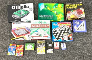 Selection of board games and card games some brand new to include Monopoly, Uno etc