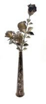 Sterling silver posy vase with silver flowers, total approximate weight 100g
