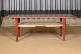 A teak and rattan coffee table by Kurt Østervig for Jason Møbler,