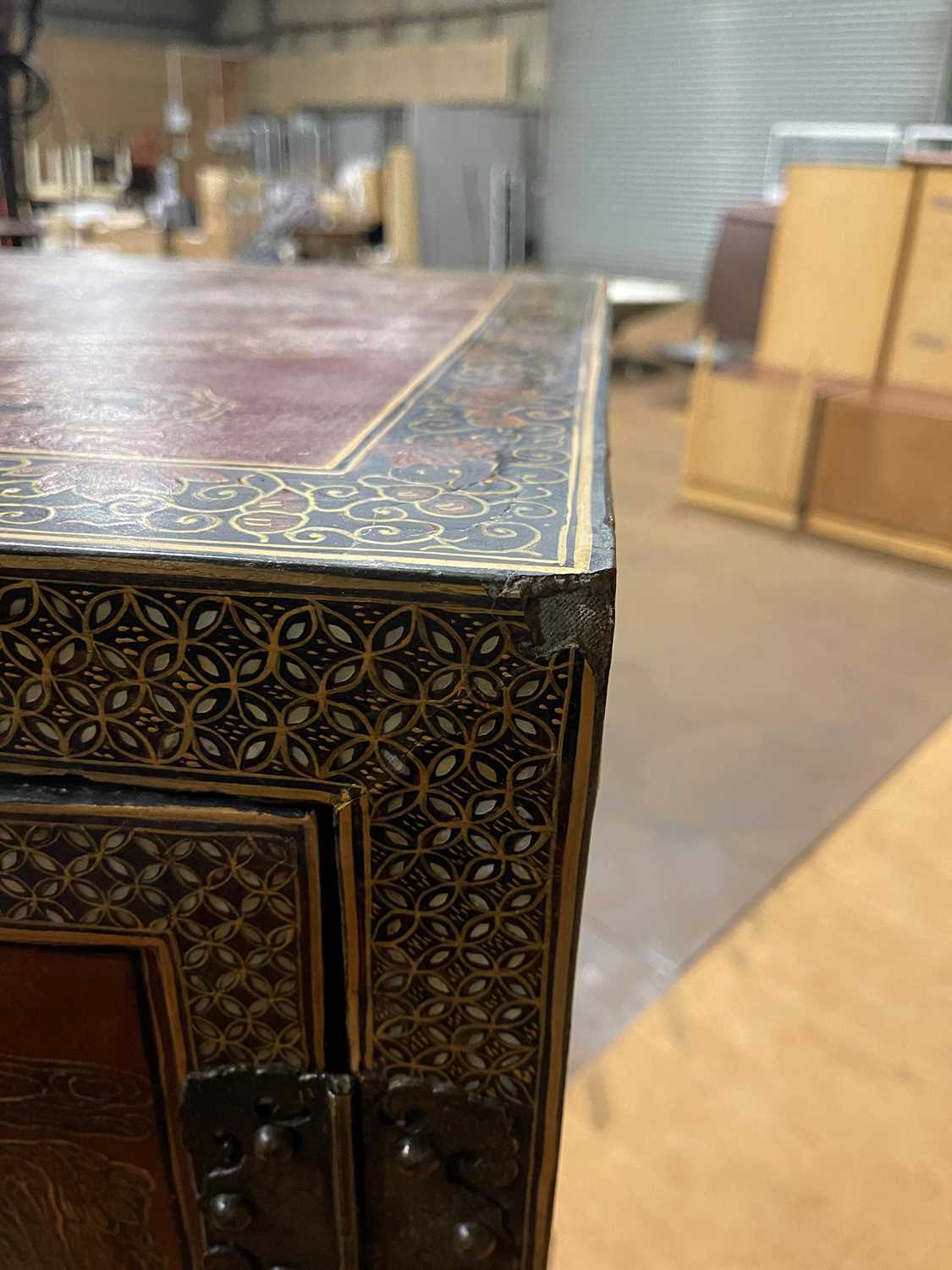 A lacquered, painted and gilt wooden marriage cabinet, - Image 27 of 28