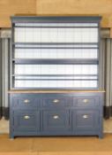 A Victorian painted pine dresser,