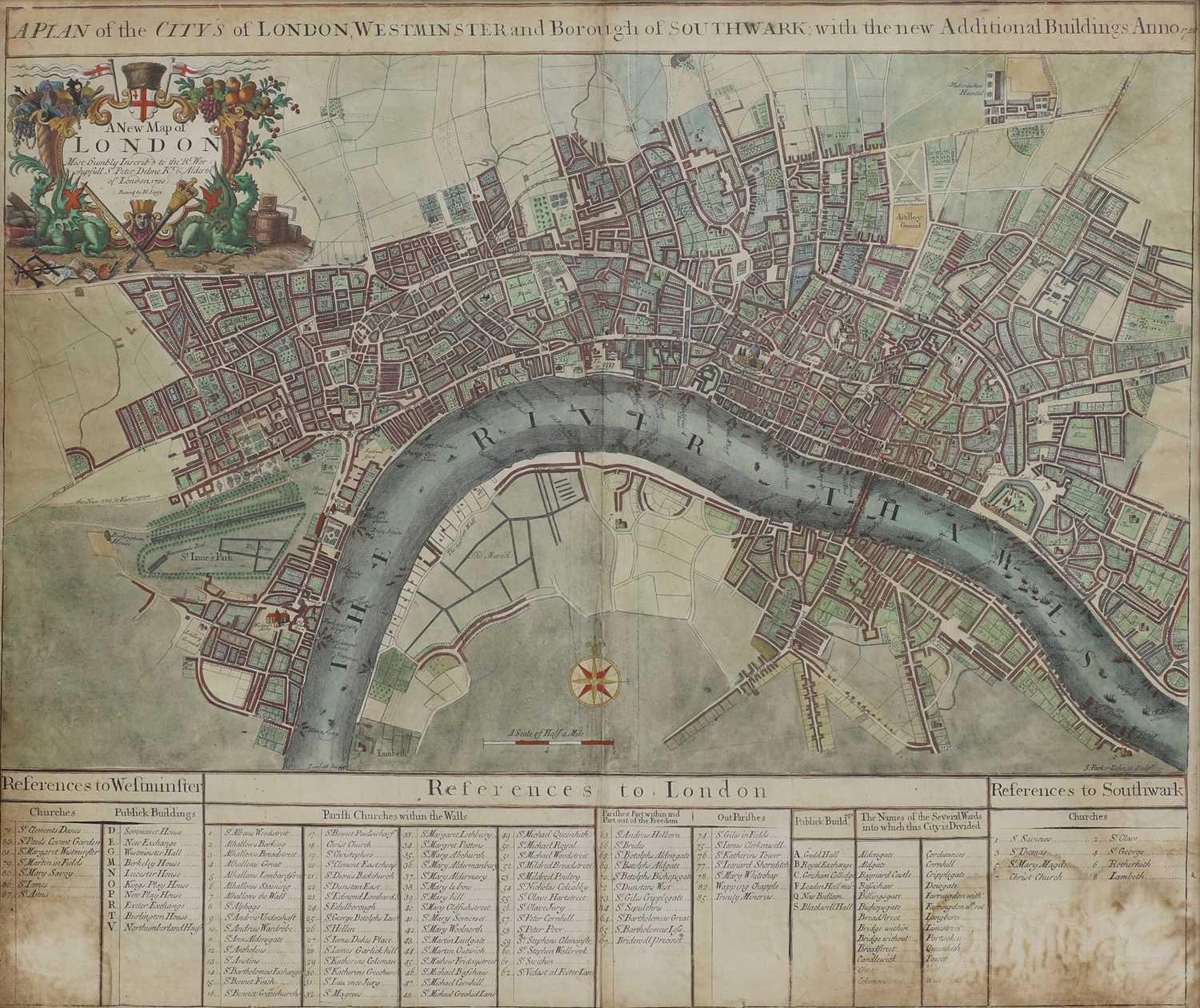 SENEX, John: a New Map of City of London 1720.