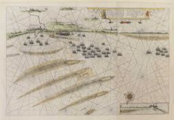 MAP: Bleau: Dunkirk (Sea chart of the coast), c1635.