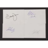 The Monkees: four autographs on white card,