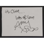 Amy Winehouse autograph,