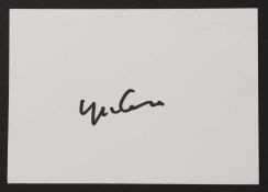 Yoko Ono: autograph on white card,