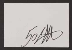 50 Cent: autograph on white card,
