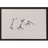 Yoko Ono: autograph on white card,