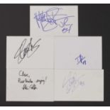 Guns N' Roses line-ups: five autographs on white card,